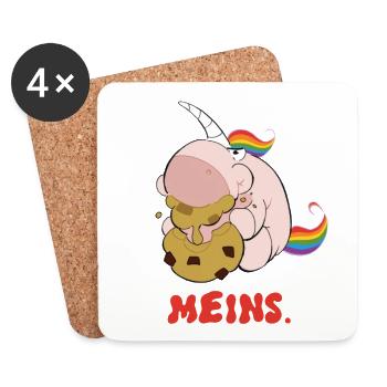 Einhorn Meins - Untersetzer (4er-Set) - Weiß - Vorne