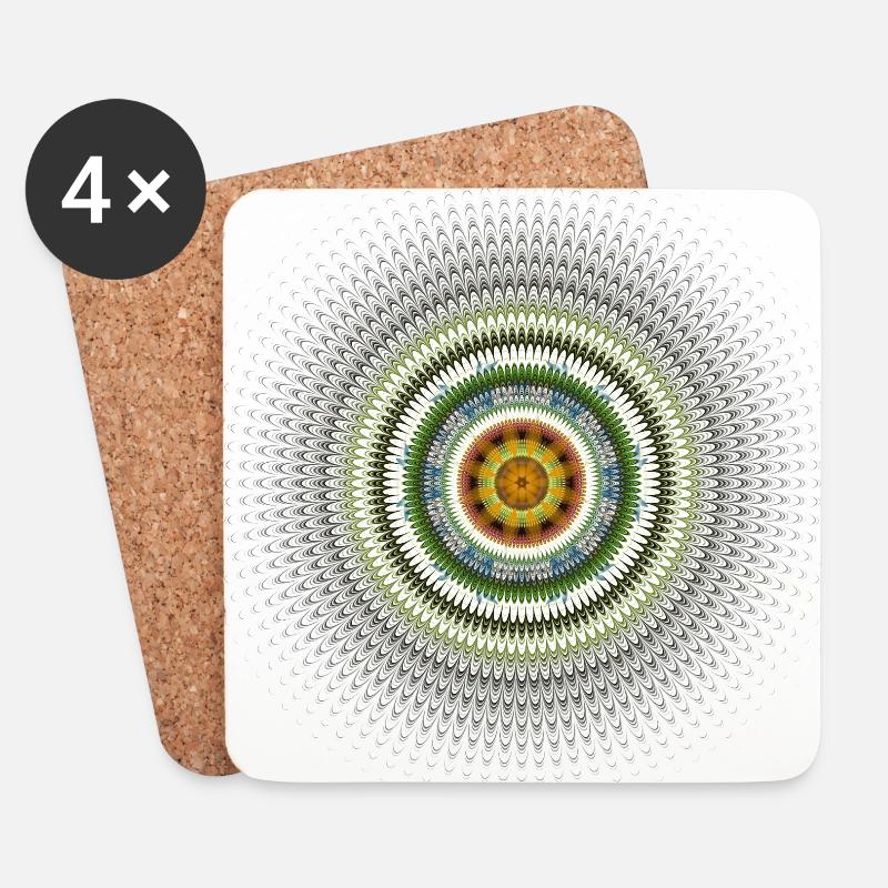 MANDALA - Untersetzer (4er-Set) - Weiß