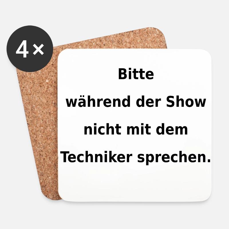 Warnhinweis: Techniker. (black/white) - Untersetzer (4er-Set) - Weiß