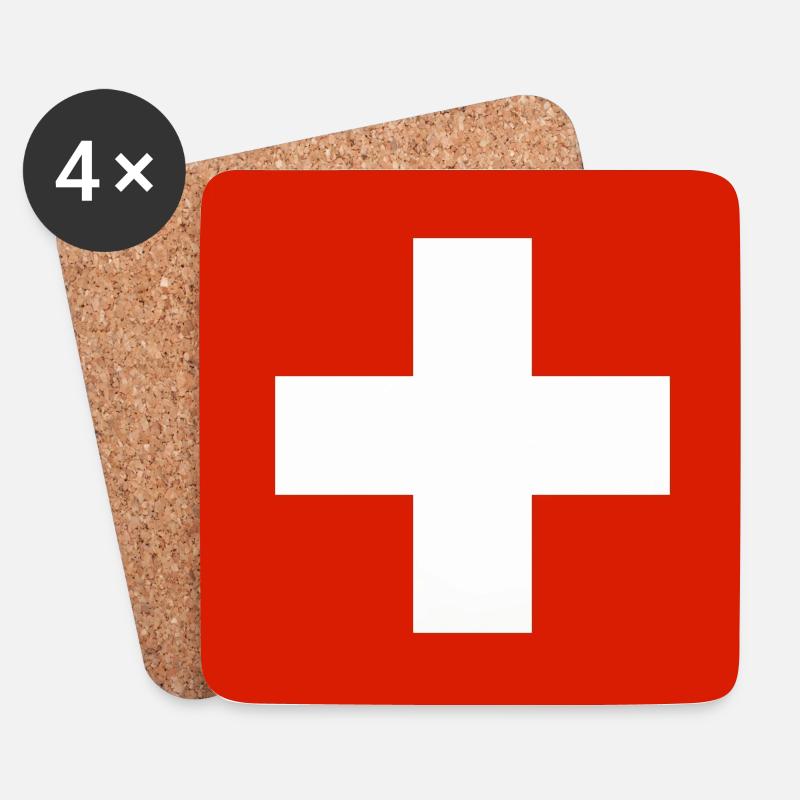 Schweiz - Untersetzer (4er-Set) - Weiß