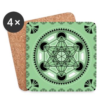 Metatrons Cubes De Géométrie Sacrée Symbole - Dessous de verre (lot de 4) - blanc - Devant