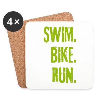 Course de vélo - Dessous de verre (lot de 4) - blanc - Devant
