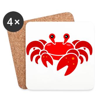 crab - Coasters (set of 4) - white - Front