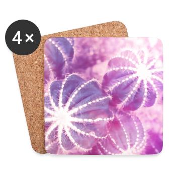 Sommer Kakteen Aquarell Minimalismus - Untersetzer (4er-Set) - Weiß - Vorne