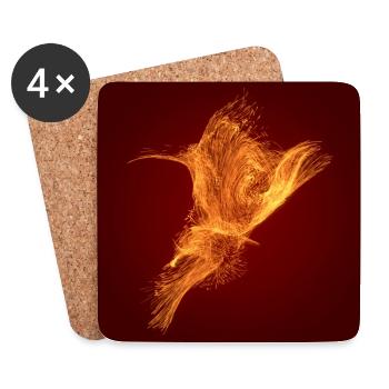 Le vol du phénix rouge - Dessous de verre (lot de 4) - blanc - Devant