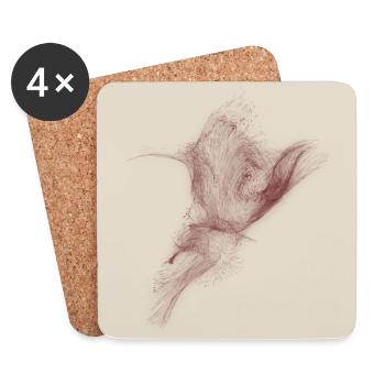Le vol du vin Phoenix rouge - Dessous de verre (lot de 4) - blanc - Devant