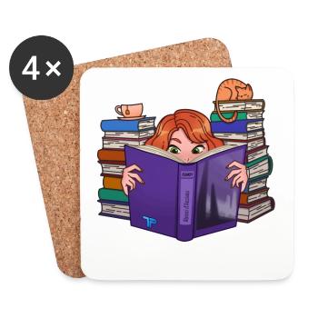 Literature by TechPrincess - Coasters (set of 4) - white - Front
