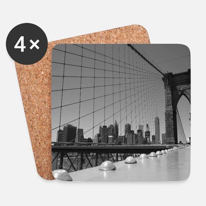Brooklyn-Brücke - Untersetzer (4er-Set) - Weiß
