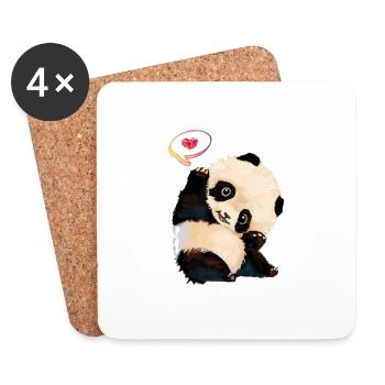 Netter Baby Panda - Untersetzer (4er-Set) - Weiß - Vorne