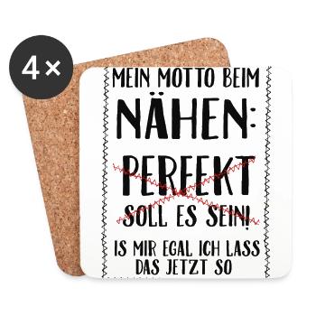 Nähen is mir egal - Untersetzer (4er-Set) - Weiß - Vorne