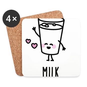 Milk - Best friends forever (BFF) - Coasters (set of 4) - white - Front
