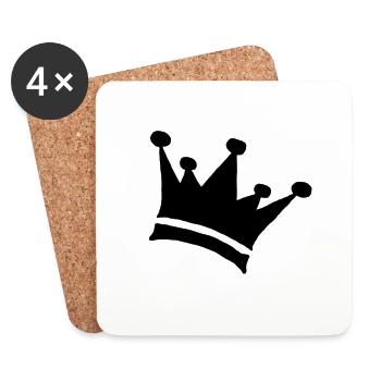Krone Geschenk King Geschenkidee Queen crown krona - Untersetzer (4er-Set) - Weiß - Vorne