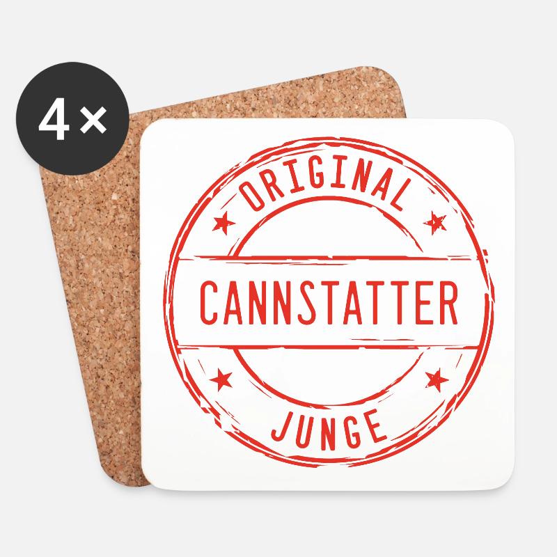 Stuttgart Bad Cannstatt Cannstatter Junge Stempel - Untersetzer (4er-Set) - Weiß