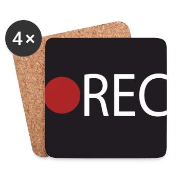 Enregistrement d'enregistrement REC - Dessous de verre (lot de 4) - blanc - Devant