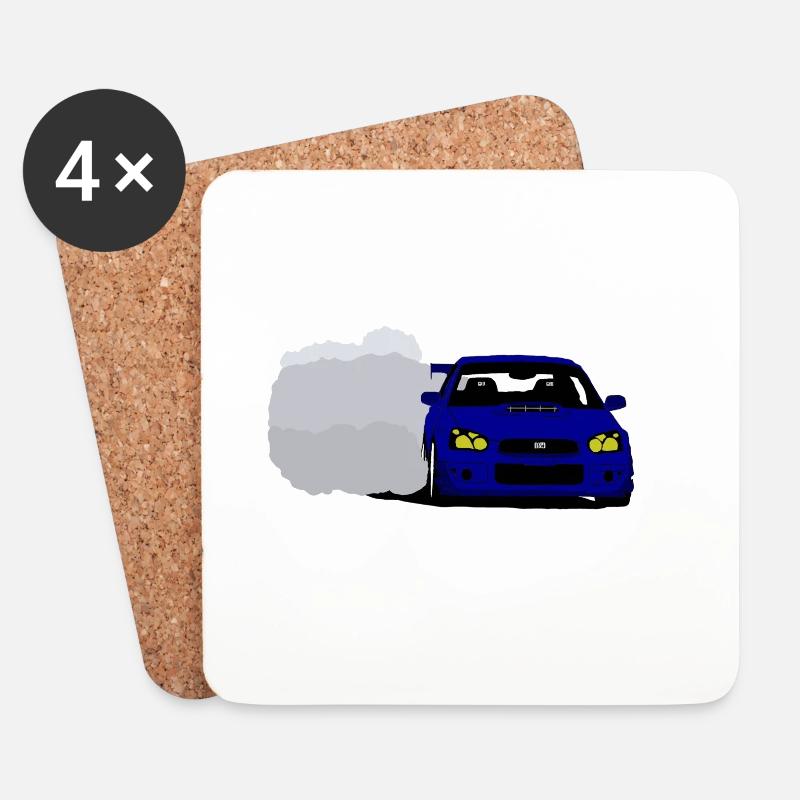 Auto - Untersetzer (4er-Set) - Weiß