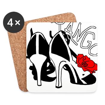 Tango - my passion! Dance! Dance! - Coasters (set of 4) - white - Front