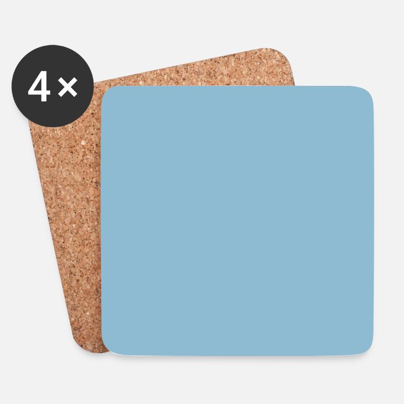 Hellblau Blau, personalisierbar Blauer Hintergrund - Untersetzer (4er-Set) - Weiß