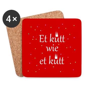 Et kütt wie et kütt. Kölsche Spruch - Untersetzer (4er-Set) - Weiß - Vorne