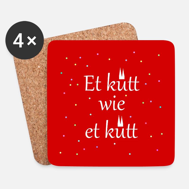 Et kütt wie et kütt. Kölsche Spruch - Untersetzer (4er-Set) - Weiß