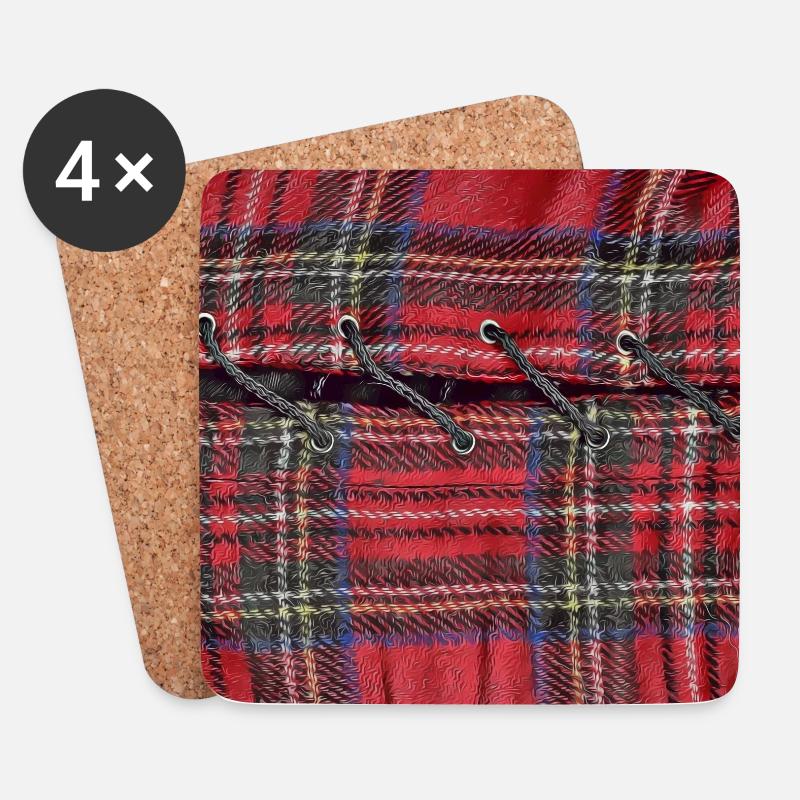 tartan - Untersetzer (4er-Set) - Weiß