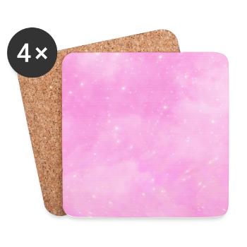 Schöne Fantasie rosa Wolken verträumter Sternenstaub - Untersetzer (4er-Set) - Weiß - Vorne