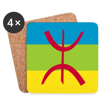 berber flagge aufkleber amazigh ref - Untersetzer (4er-Set) - Weiß - Vorne