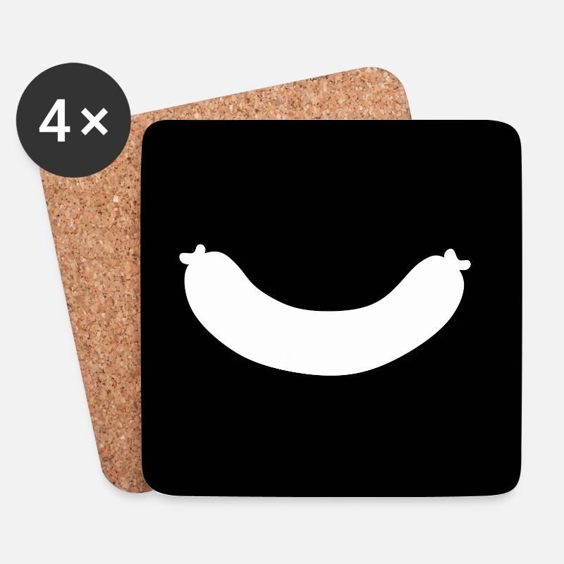 Wurst - Untersetzer (4er-Set) - Weiß