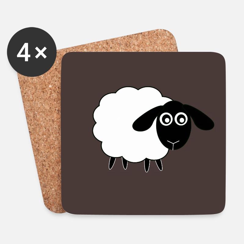 Schafe Schäfchen Lamm - Untersetzer (4er-Set) - Weiß