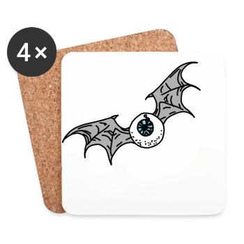 Fledermaus-Auge - Untersetzer (4er-Set) - Weiß - Vorne