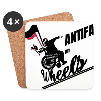 Antifa on Wheels - Coasters (set of 4) - white - Front
