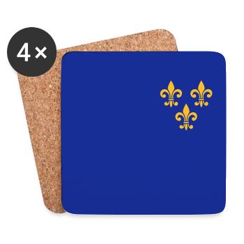Fleur de Lys, French lily, symbol, mask - Coasters (set of 4) - white - Front