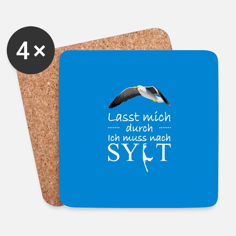 Lasst mich durch! Ich muss nach Sylt! Möwe - Untersetzer (4er-Set) - Weiß
