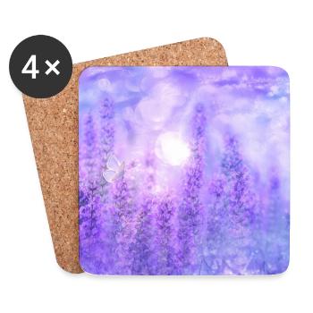 Lila Frühling - Purple Spring - Untersetzer (4er-Set) - Weiß - Vorne