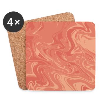 Orange marble - Coasters (set of 4) - white - Front