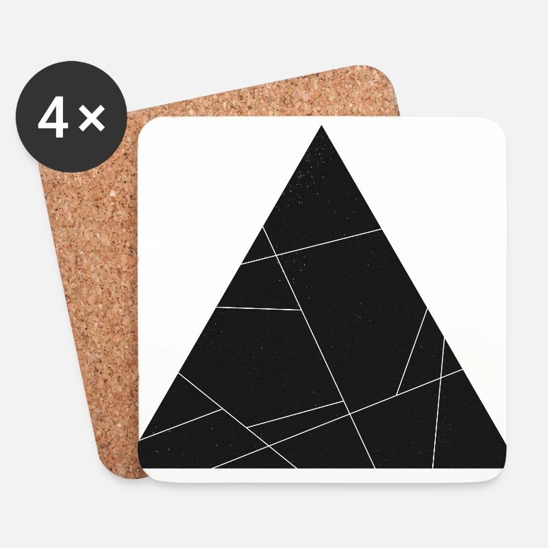Dreieck schwarz geometrisches Design Sterne - Untersetzer (4er-Set) - Weiß