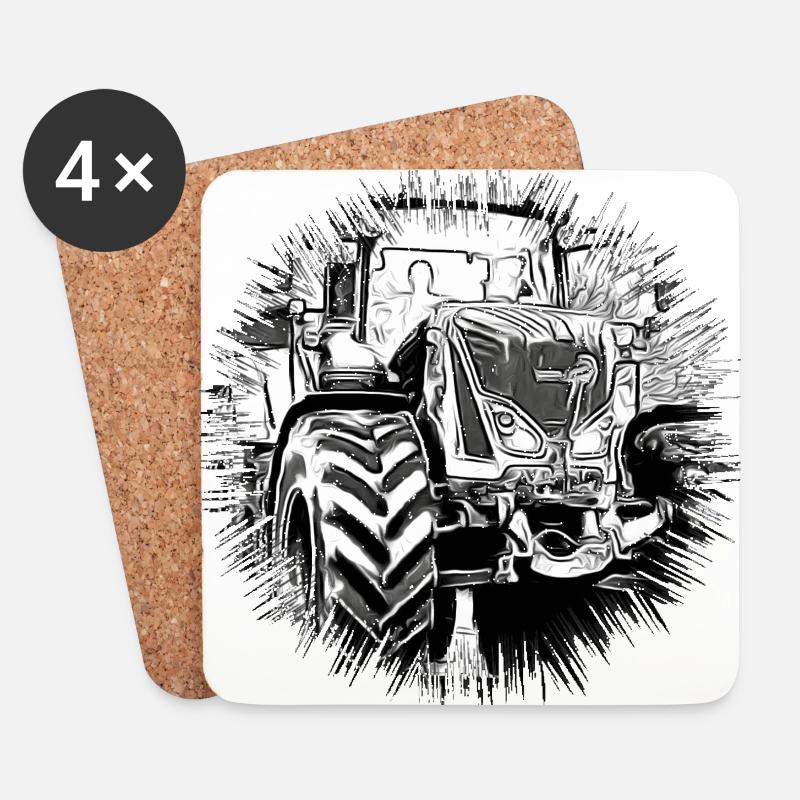 Traktor - Untersetzer (4er-Set) - Weiß