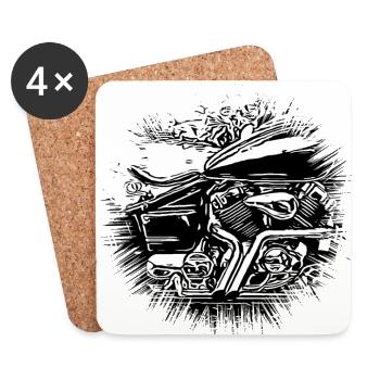 Moto - Dessous de verre (lot de 4) - blanc - Devant