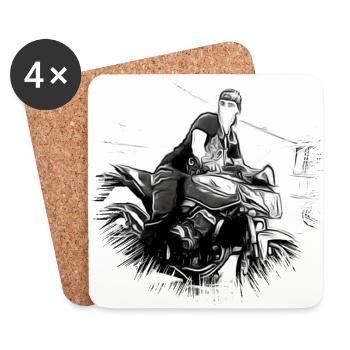 Moto - Dessous de verre (lot de 4) - blanc - Devant