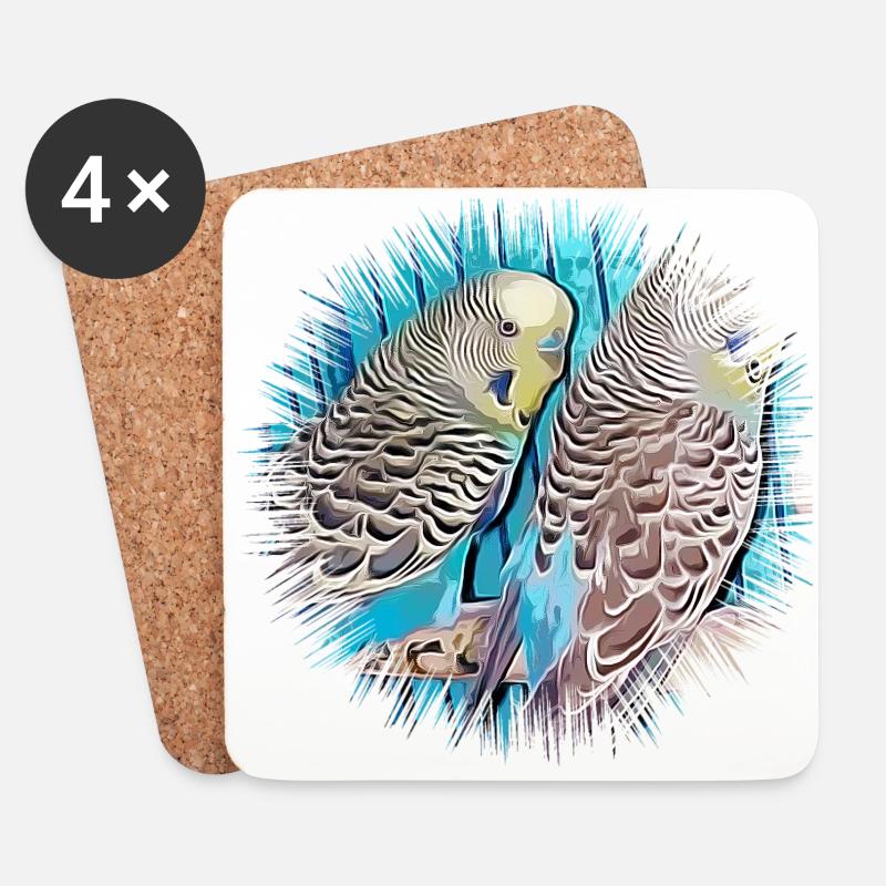 budgerigar - Coasters (set of 4) - white