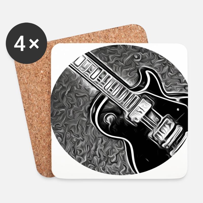guitar - Coasters (set of 4) - white