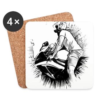 Moto - Dessous de verre (lot de 4) - blanc - Devant
