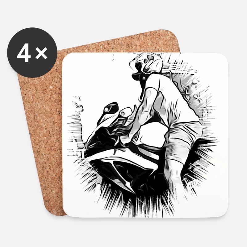 motorcycle - Coasters (set of 4) - white