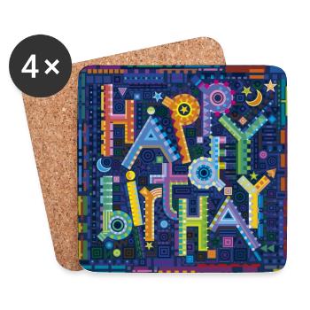 The Birthday Theme - Untersetzer (4er-Set) - Weiß - Vorne