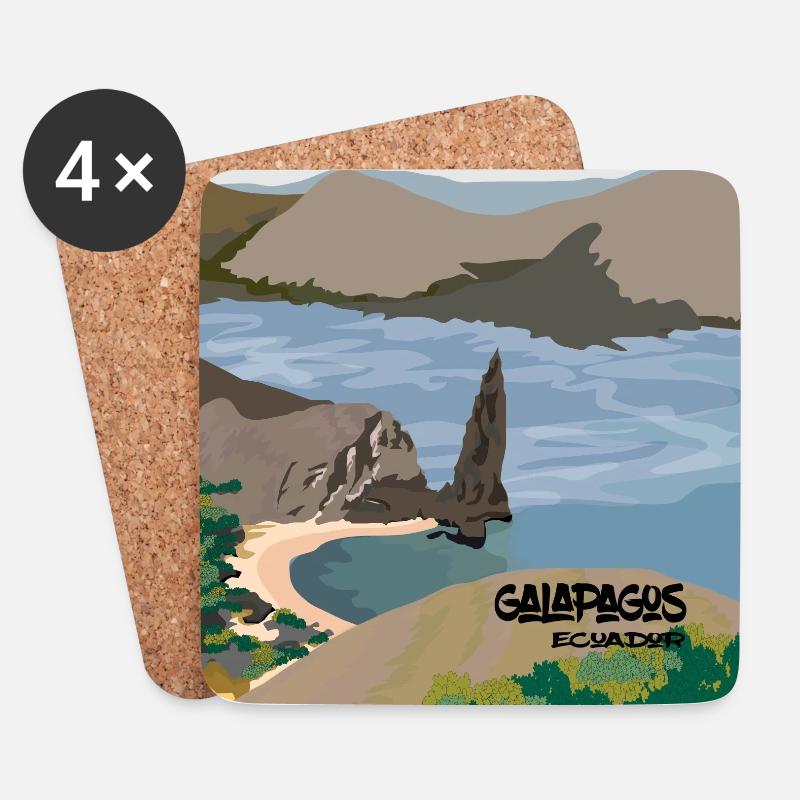 Galapagos Landschaft - Untersetzer (4er-Set) - Weiß