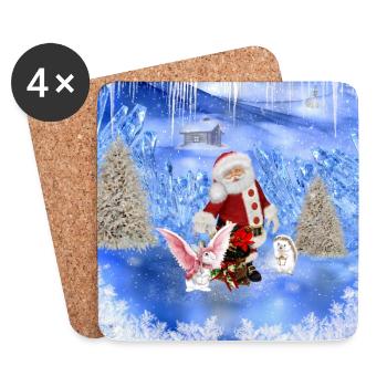 Santa Claus with - Coasters (set of 4) - white - Front