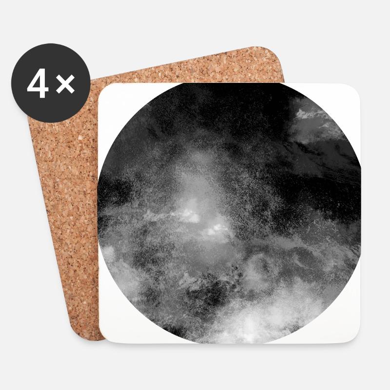 Dunkler Mond - Untersetzer (4er-Set) - Weiß