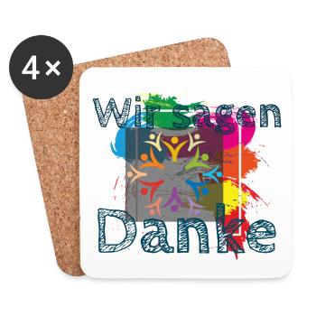Wir sagen Danke - Untersetzer (4er-Set) - Weiß - Vorne