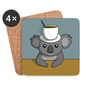 Pause café Koala - Dessous de verre (lot de 4) - blanc - Devant