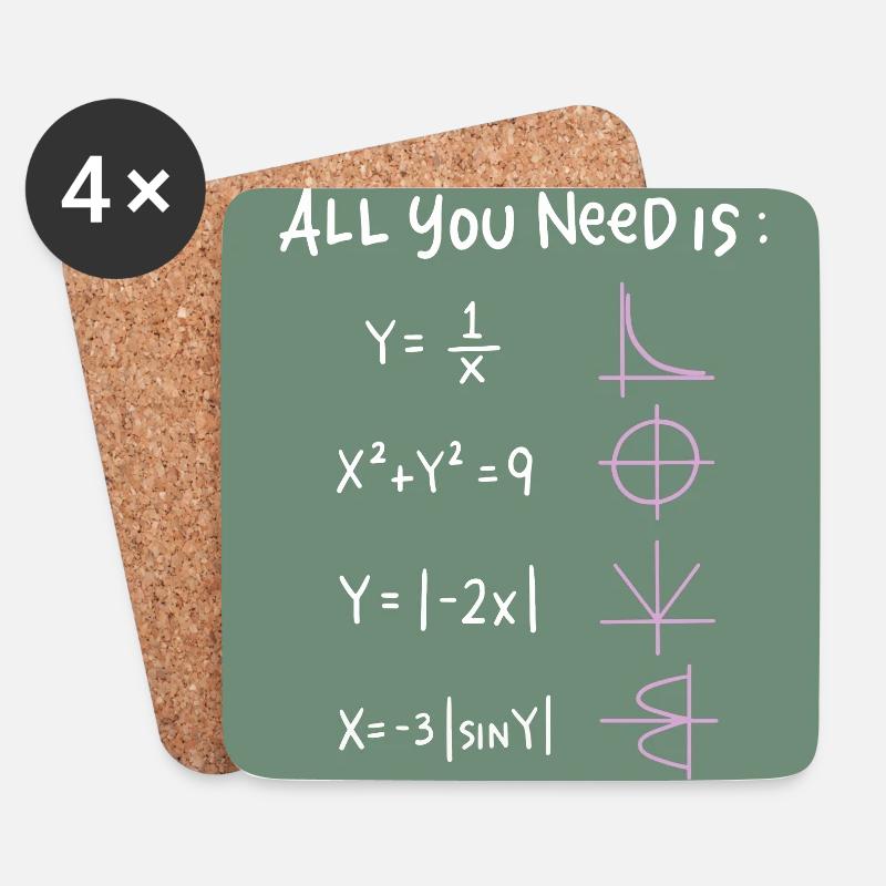 All You Need Ist Formeln & Symbole - Untersetzer (4er-Set) - Weiß