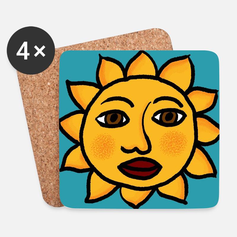 Sun - Coasters (set of 4) - white
